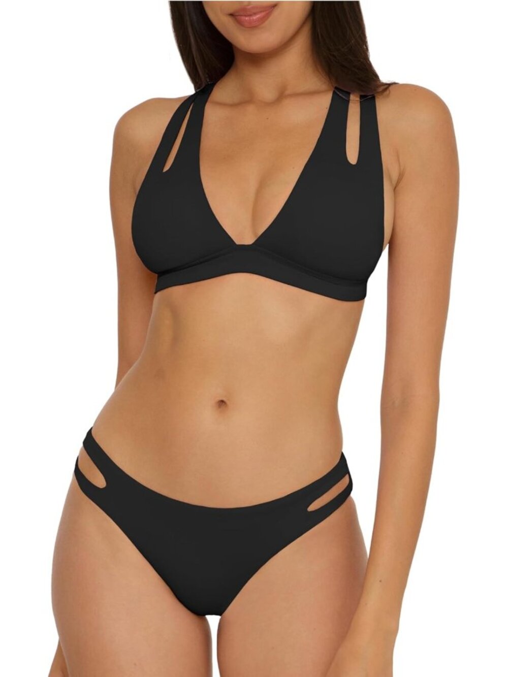 Color Prism Halter Top & Hipster Bottom Bikini Set - Adjustable Two Piece